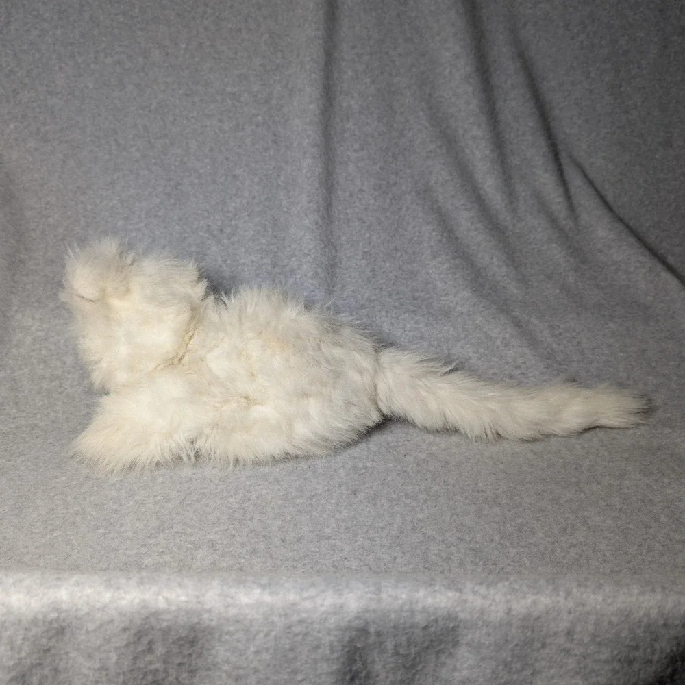 Animal Express Plush Cat Unisex OS White Excellent 1978 Vintage Long Hair Fluffy